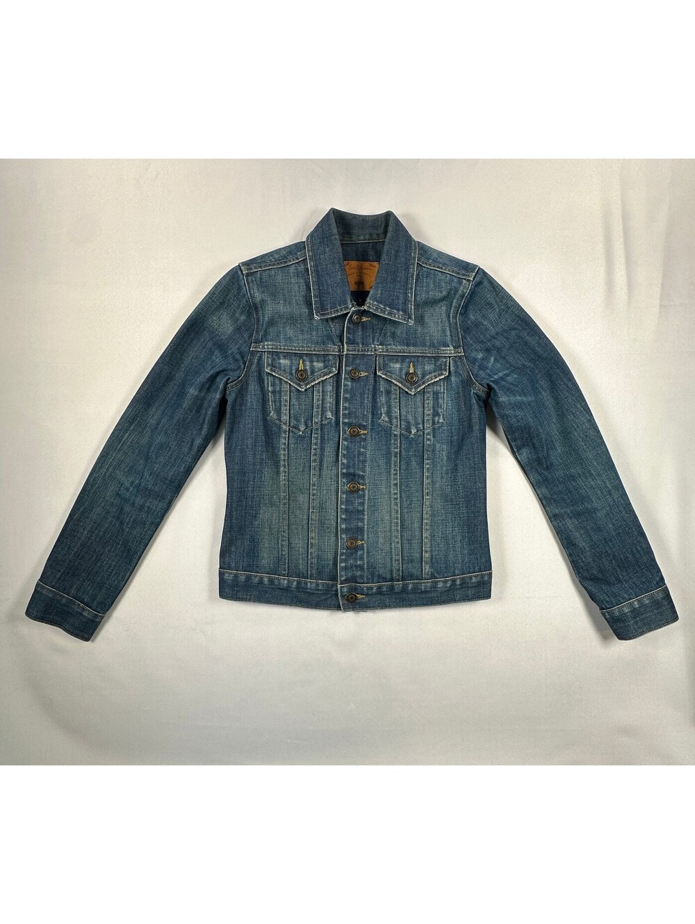 Vintage Y2K Earl Jean Denim Jacket Womens S Small Medium Wash Trucker Jean Coat
